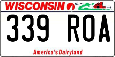 WI license plate 339ROA