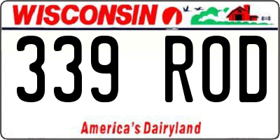 WI license plate 339ROD