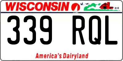 WI license plate 339RQL