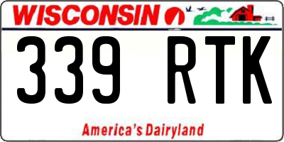 WI license plate 339RTK