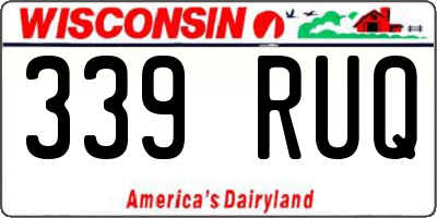 WI license plate 339RUQ
