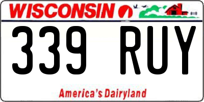WI license plate 339RUY