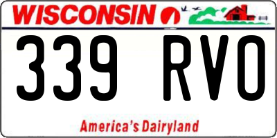 WI license plate 339RVO