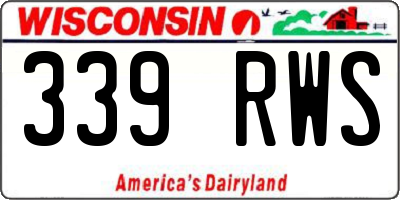 WI license plate 339RWS