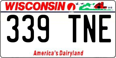 WI license plate 339TNE