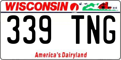 WI license plate 339TNG