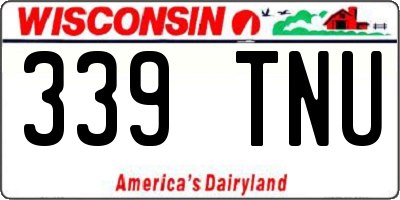WI license plate 339TNU