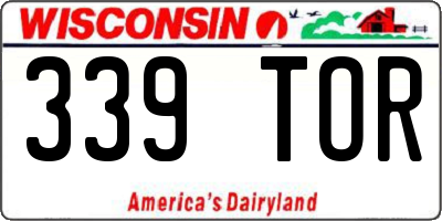 WI license plate 339TOR