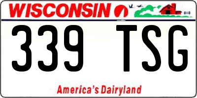 WI license plate 339TSG