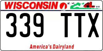 WI license plate 339TTX