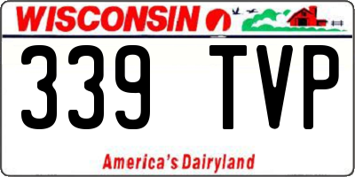 WI license plate 339TVP
