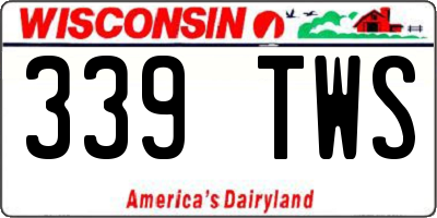 WI license plate 339TWS