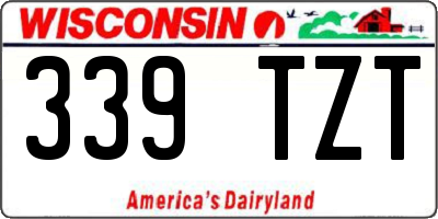 WI license plate 339TZT