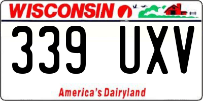 WI license plate 339UXV