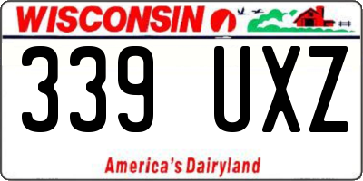 WI license plate 339UXZ