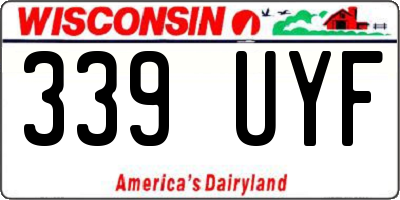 WI license plate 339UYF