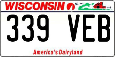 WI license plate 339VEB