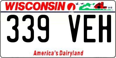 WI license plate 339VEH