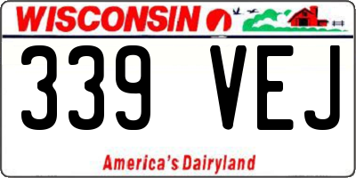 WI license plate 339VEJ
