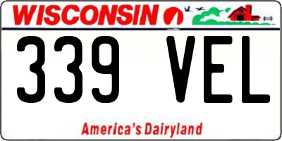 WI license plate 339VEL