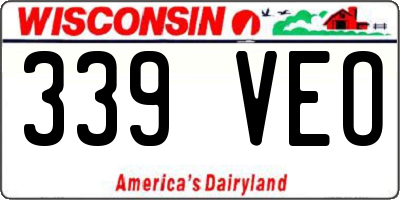 WI license plate 339VEO
