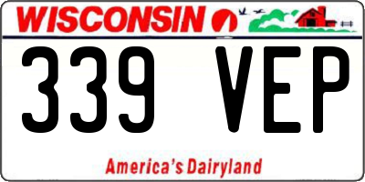 WI license plate 339VEP