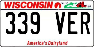 WI license plate 339VER
