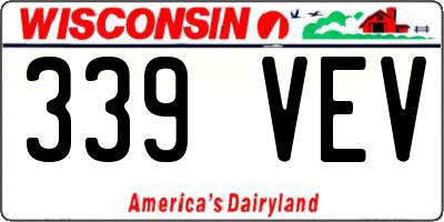 WI license plate 339VEV