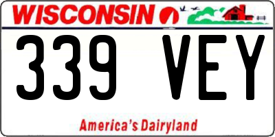 WI license plate 339VEY