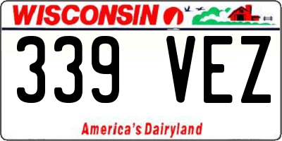 WI license plate 339VEZ
