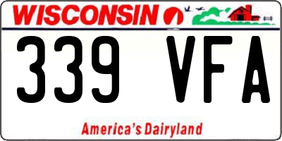 WI license plate 339VFA