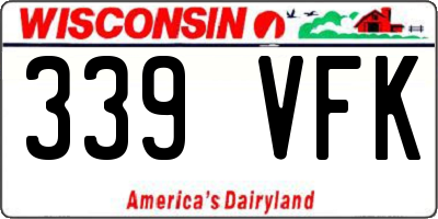 WI license plate 339VFK