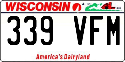 WI license plate 339VFM