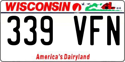 WI license plate 339VFN