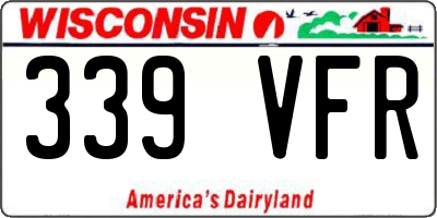 WI license plate 339VFR