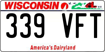 WI license plate 339VFT