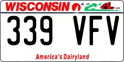 WI license plate 339VFV