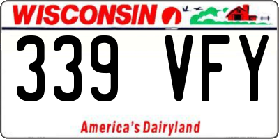 WI license plate 339VFY