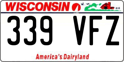 WI license plate 339VFZ