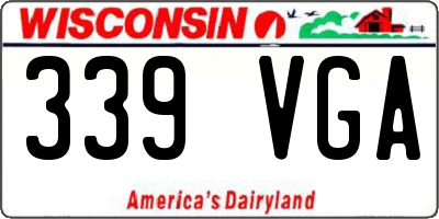 WI license plate 339VGA