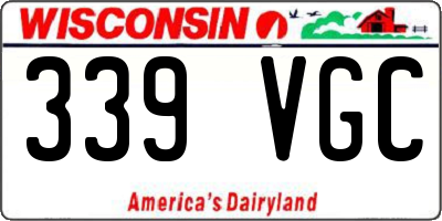 WI license plate 339VGC