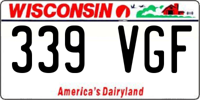 WI license plate 339VGF