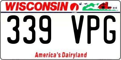 WI license plate 339VPG