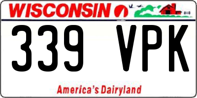 WI license plate 339VPK
