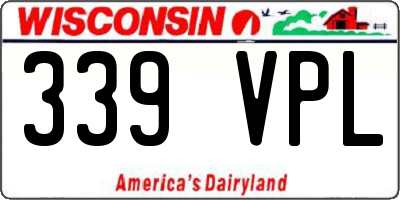 WI license plate 339VPL