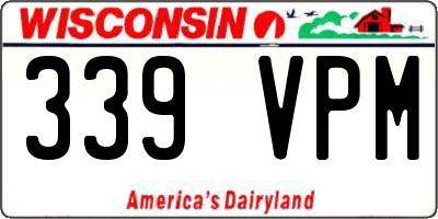 WI license plate 339VPM