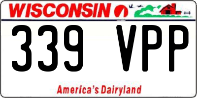 WI license plate 339VPP