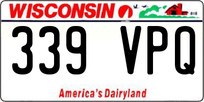 WI license plate 339VPQ