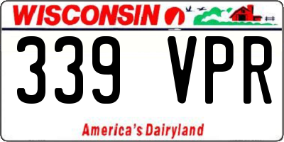 WI license plate 339VPR