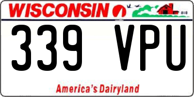 WI license plate 339VPU